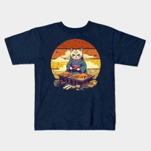 Feline Sushi Master Kids T-Shirt